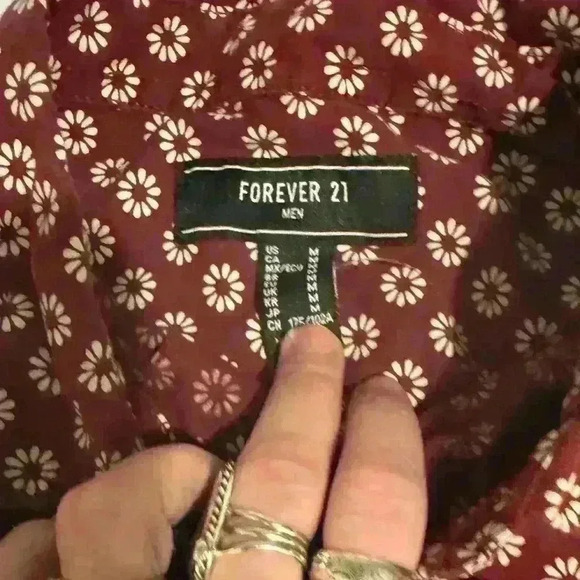 Forever 21 Men’s Button Up shirt Flower Fashion - Picture 3 of 4